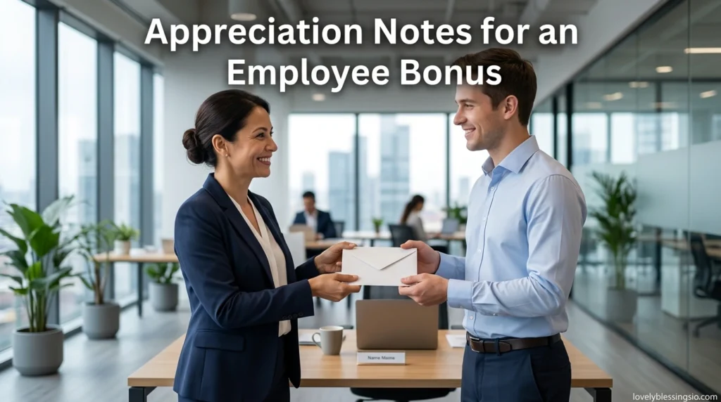 Appreciation Notes for an Employee Bonus