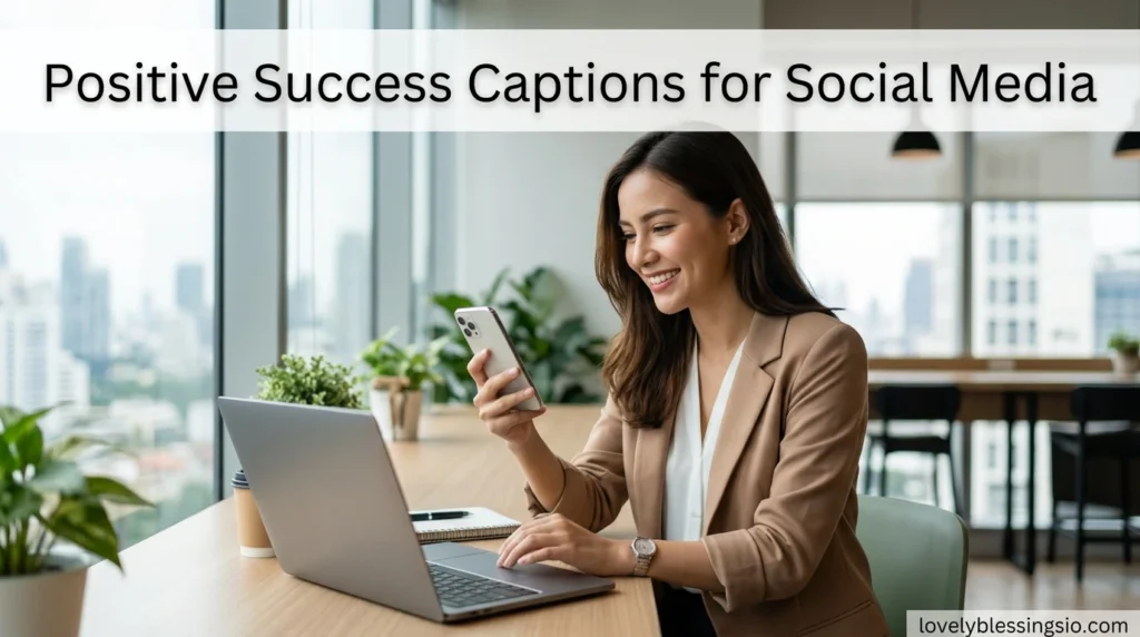 Positive Success Captions for Social Media