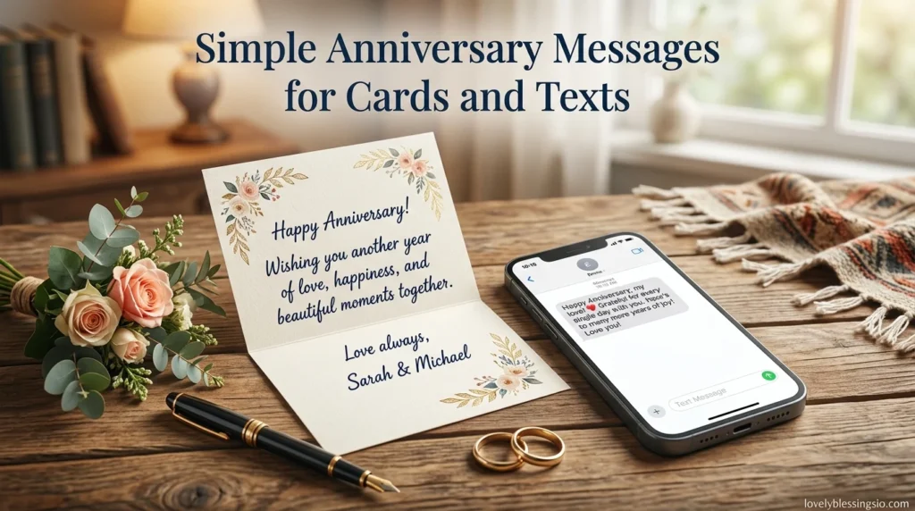 Simple Anniversary Messages for Cards and Texts