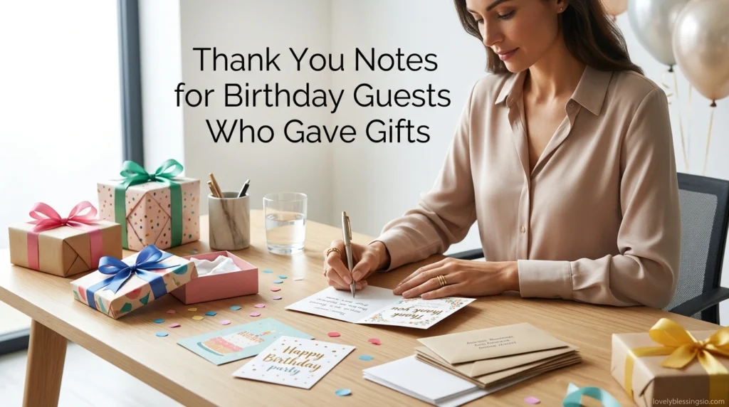 Thank You Notes for Birthday Guests Who Gave Gifts