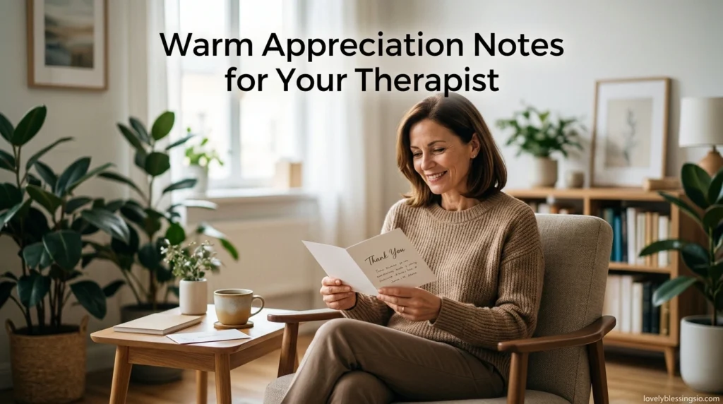 Warm Appreciation Notes for Your Therapist